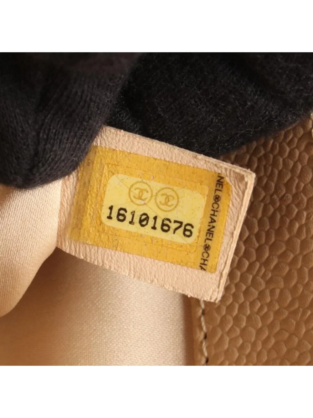 Chanel Tote Quilted Grand Shopping GST Beige Caviar Leather Chain